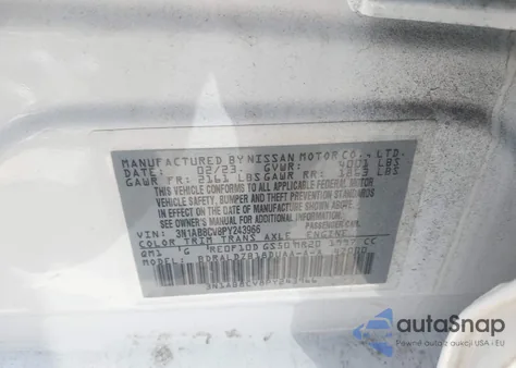 2023 Nissan Sentra Sv Xtronic Cvt z USA, uszkodzony, nr VIN 3N1AB8CV8PY243966